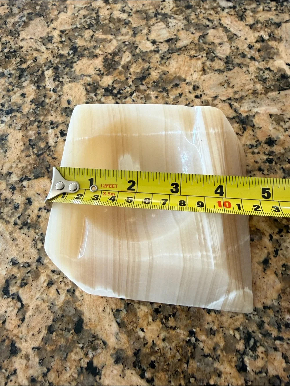 Vintage Natural Stone Carved Polished Ashtray